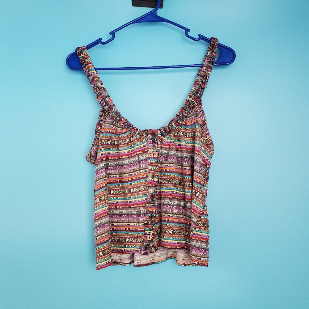 Patterson J. Kincaid Linen Top Size Small  Sleeveless Striped